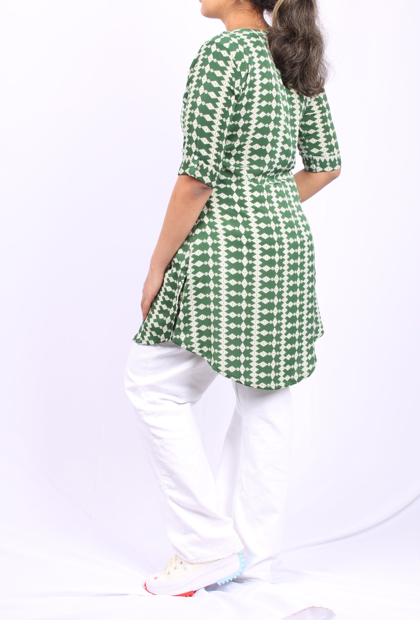 50-Kurti - Dark Green Casual Wear.