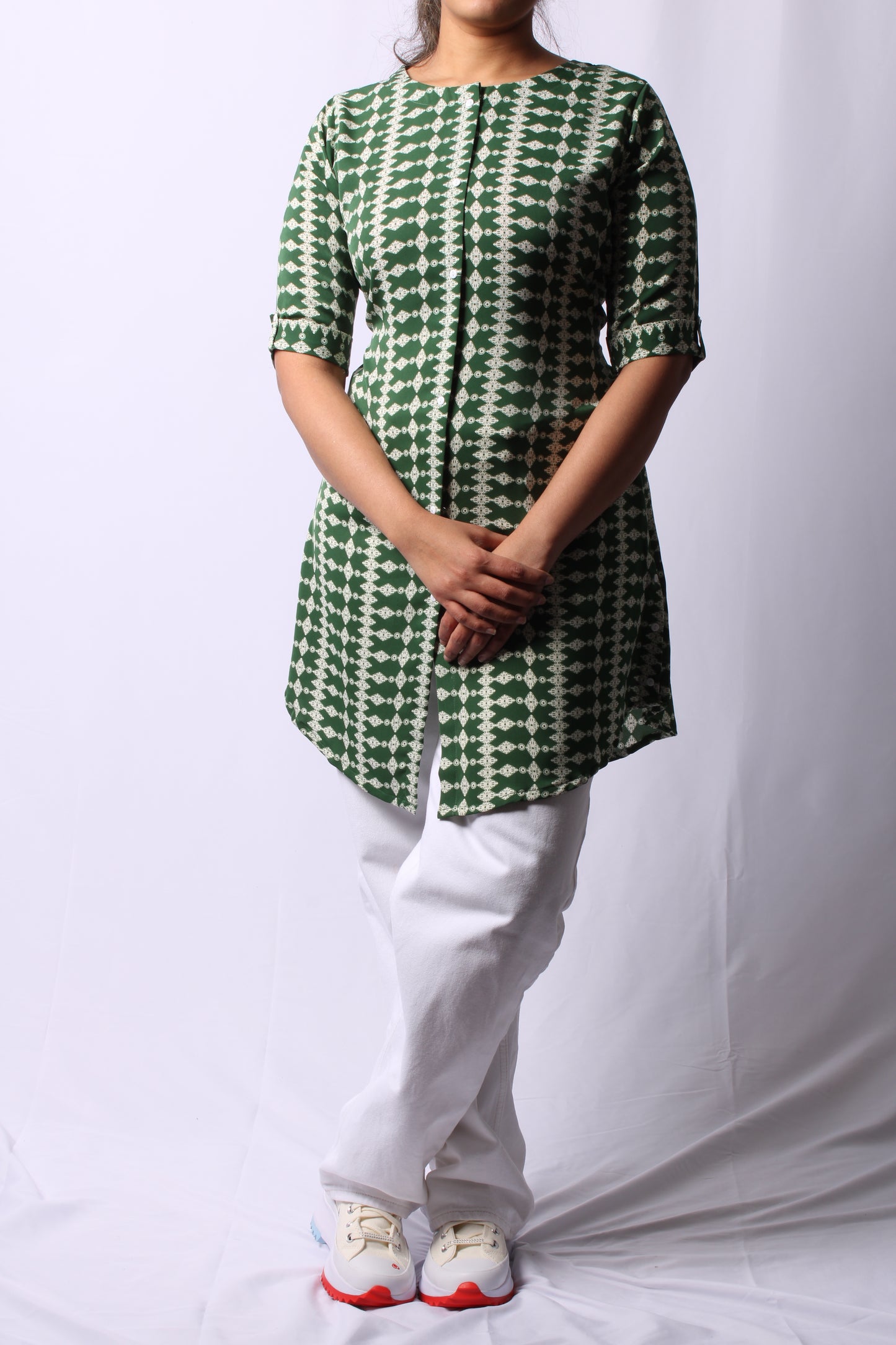 50-Kurti - Dark Green Casual Wear.