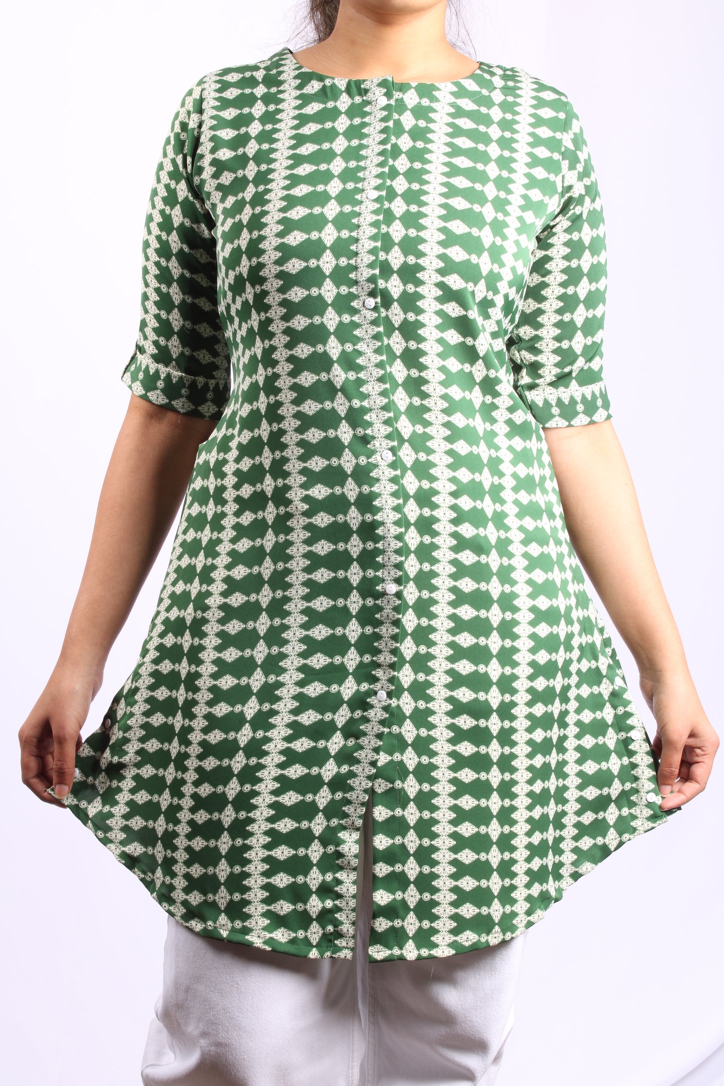 50-Kurti - Dark Green Casual Wear.