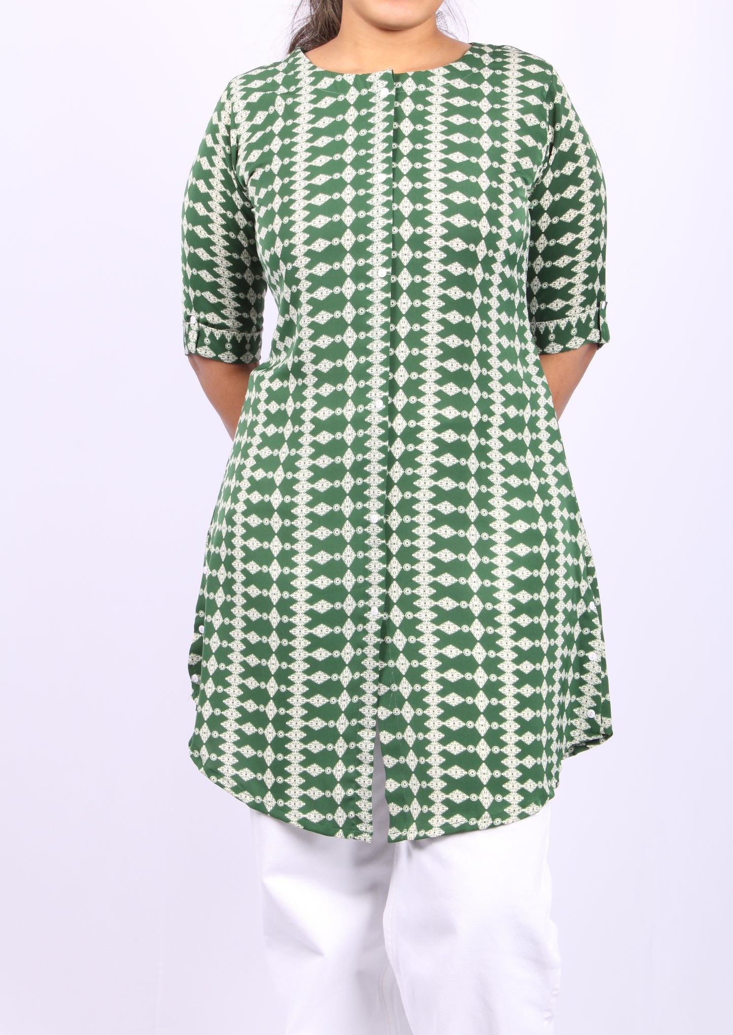 50-Kurti - Dark Green Casual Wear.