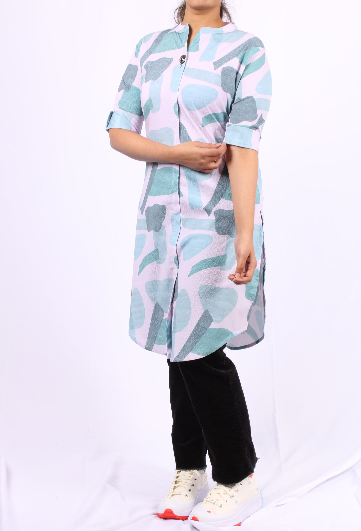 701 F - Kurti/Tunic - Abstract print - Light purple