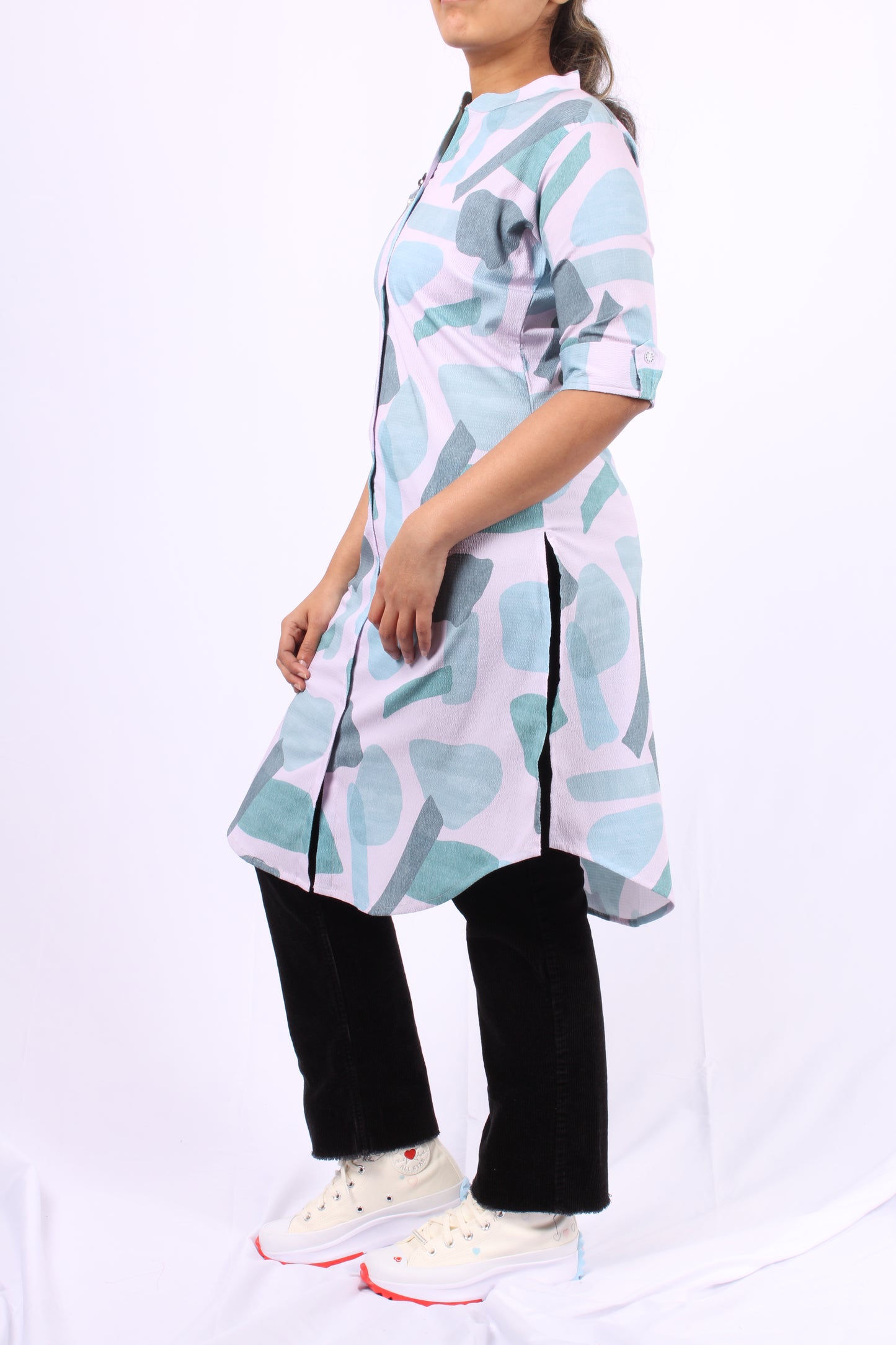 701 F - Kurti/Tunic - Abstract print - Light purple