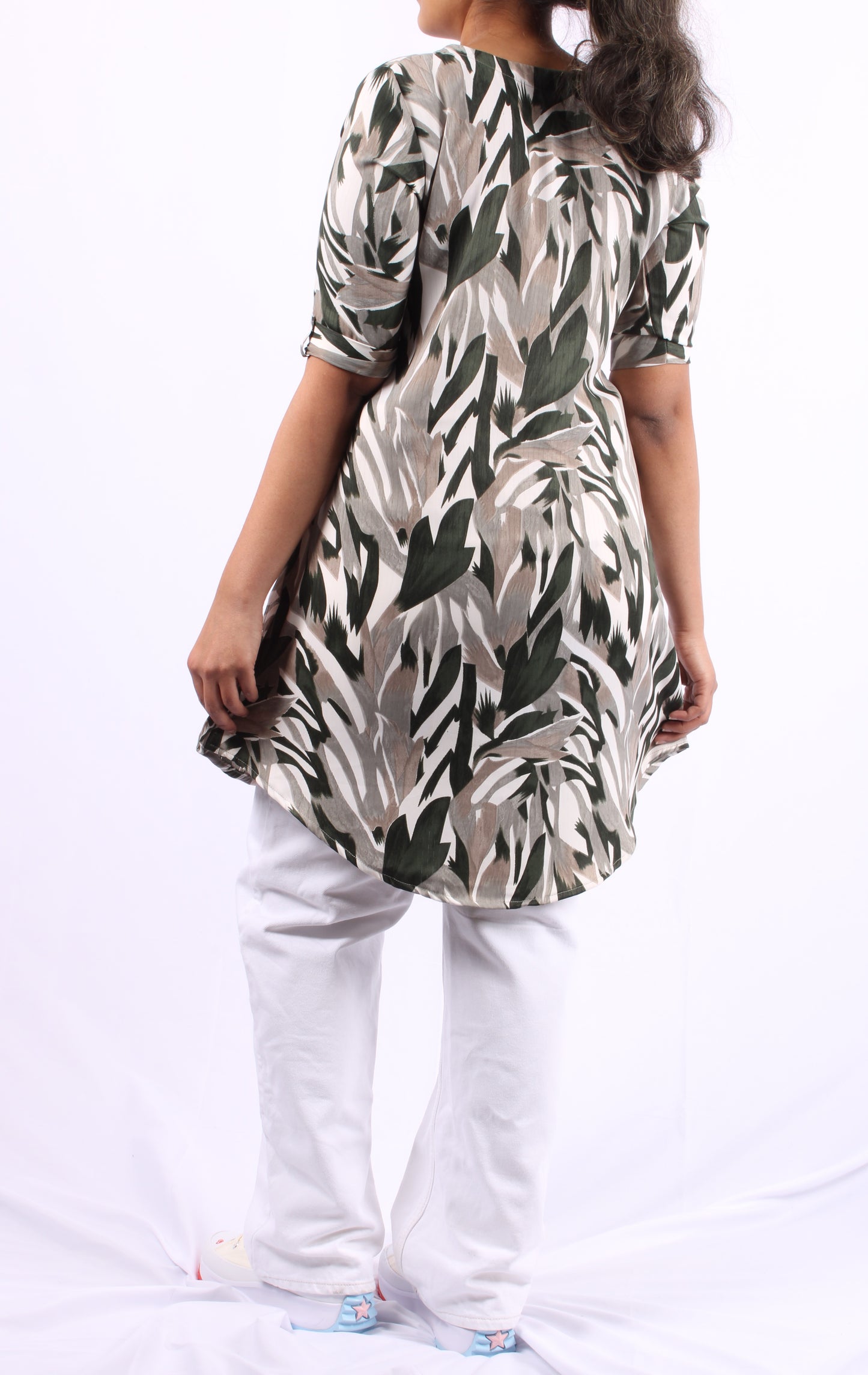 701 A - Kurti/Tunic - Abstract print - Green