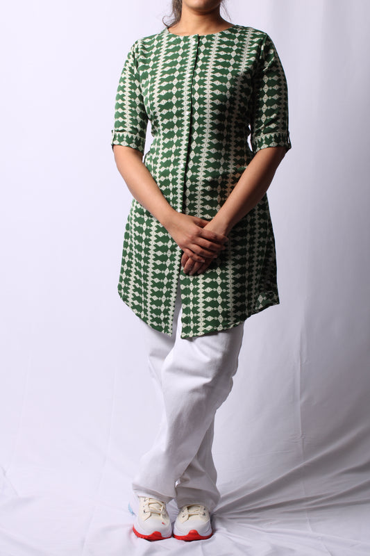 50-Kurti - Dark Green Casual Wear.