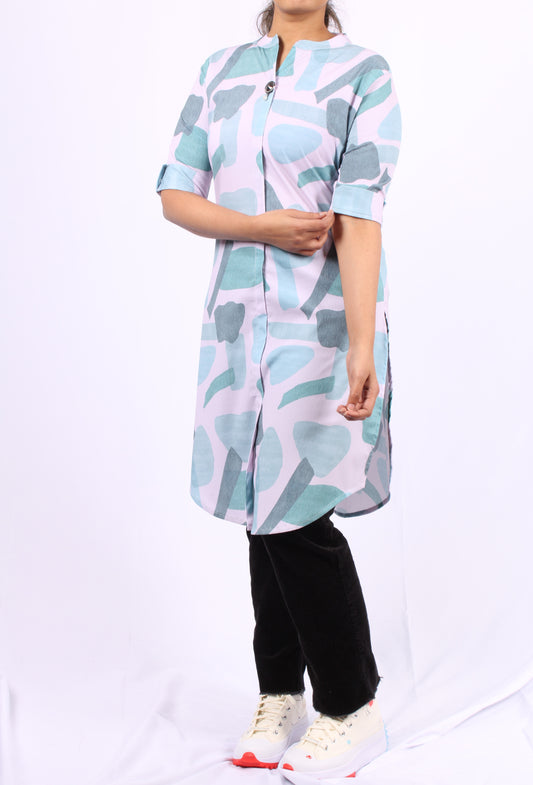 701 F - Kurti/Tunic - Abstract print - Light purple