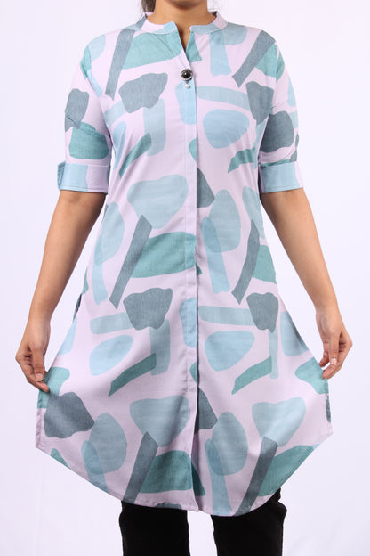 701 F - Kurti/Tunic - Abstract print - Light purple