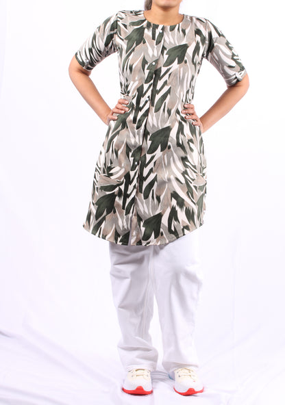 701 A - Kurti/Tunic - Abstract print - Green