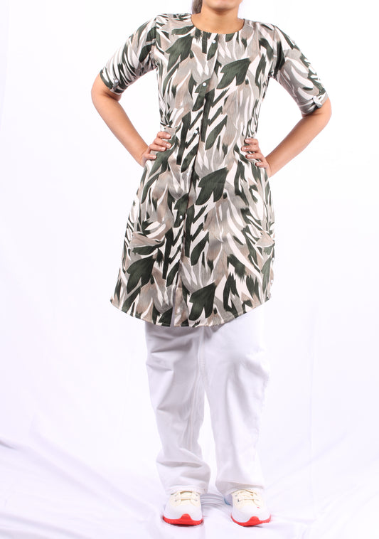 701 A - Kurti/Tunic - Abstract print - Green