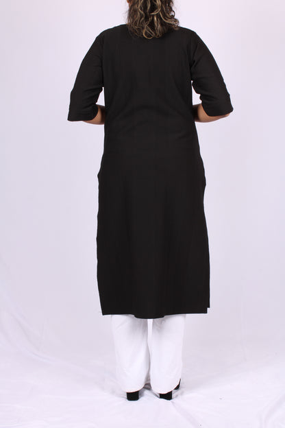 161-Kurti - Black textured