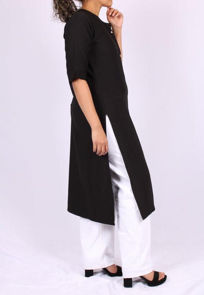 161-Kurti - Black textured
