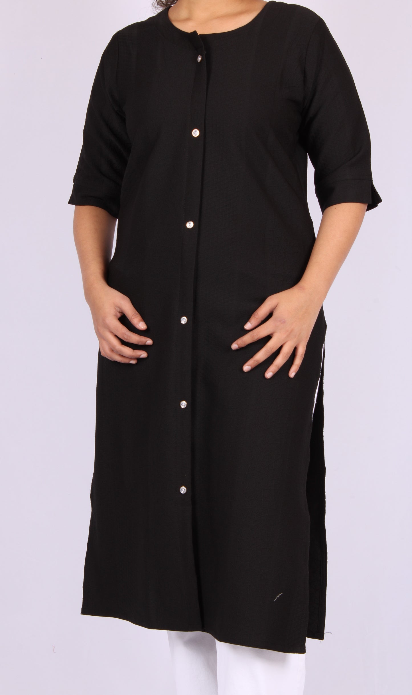 161-Kurti - Black textured
